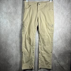 Kuhl Legendary Pants Womens‎ 10 Tan Roll Tab Hiking Cargo Outdoor Trail Camp